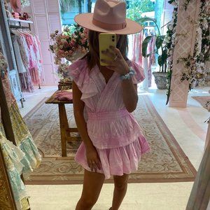 LOVESHACKFANCY PEONY PINK GWEN DRESS SIZE SMALL